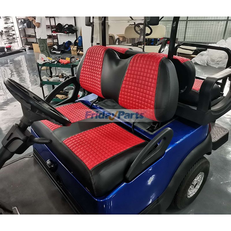 Ensemble de housses de siège avant et arrière rouge/noir/orange/vert (4 pièces) pour Club Car Precedent/Tempo Pour Club Car