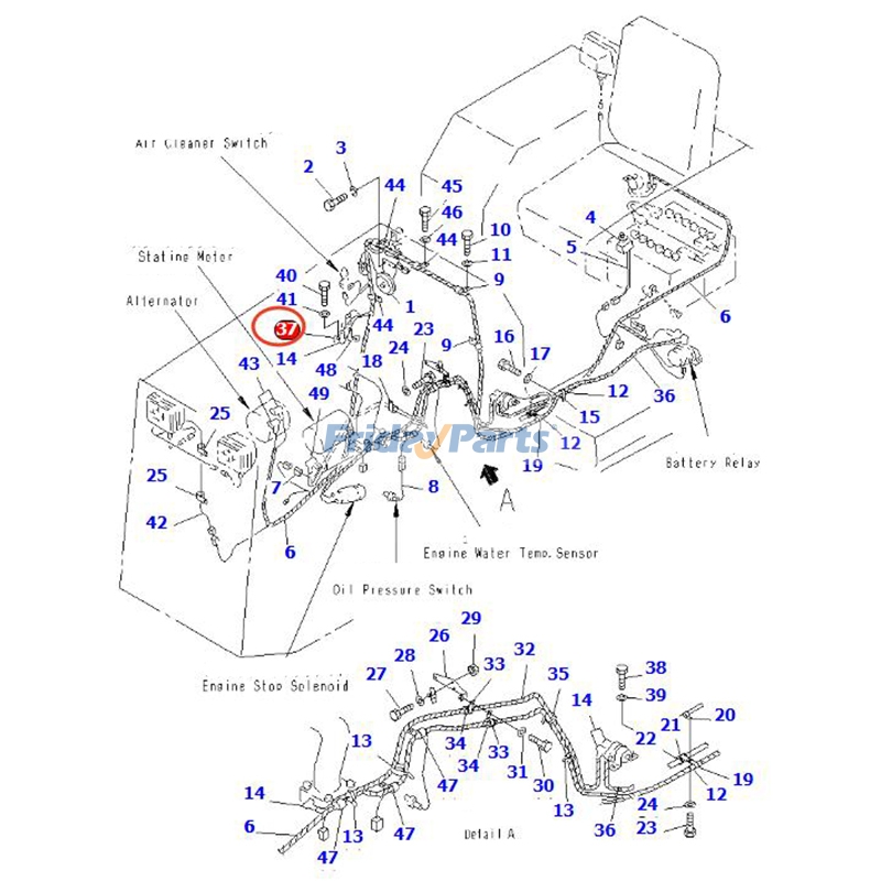 Relais de sécuritépour Bulldozer,Moteur,Chargeur,Niveleuse