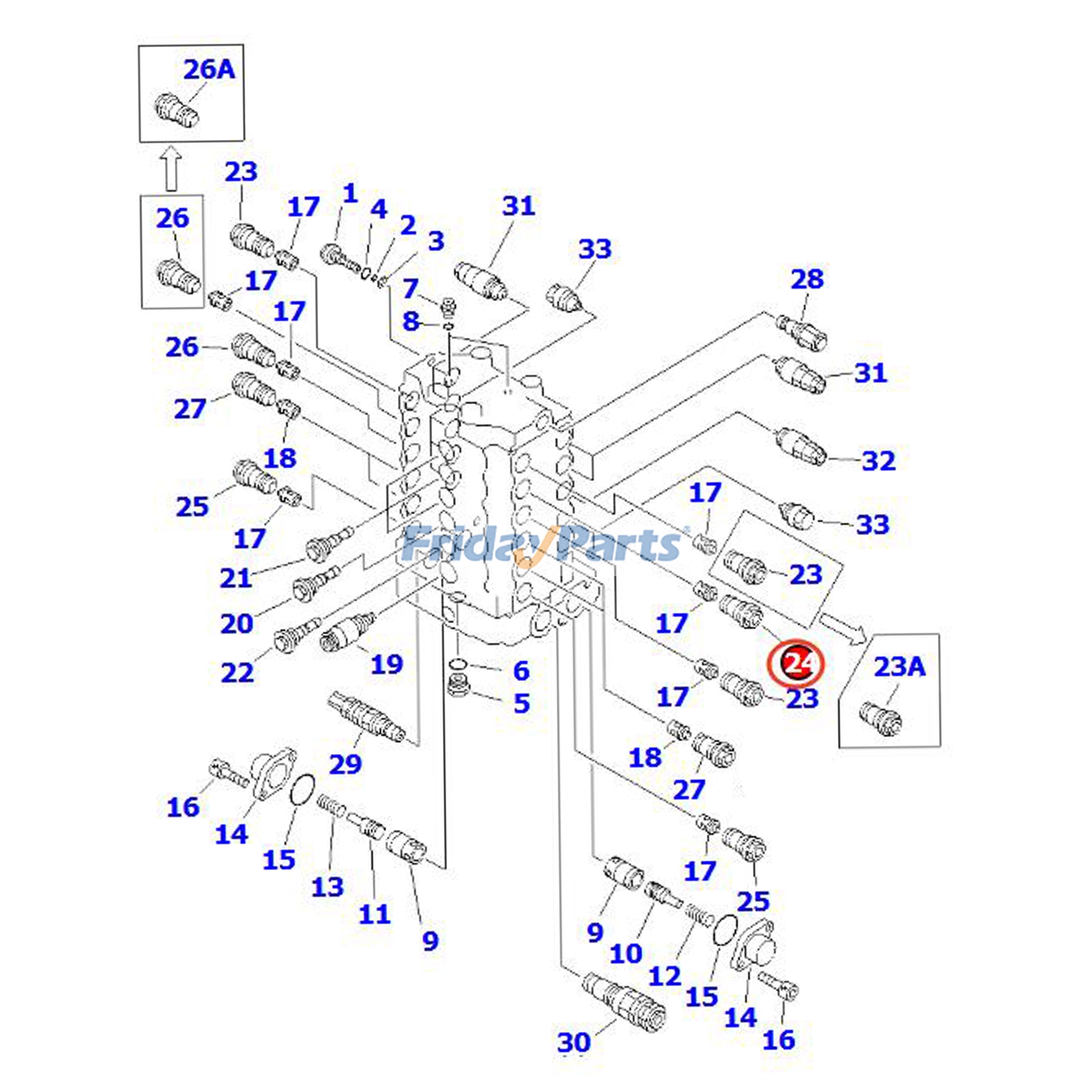 Relief Valve for Excavator