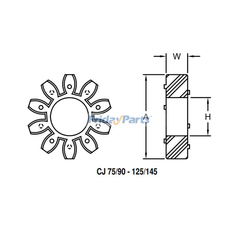 FridayParts Gebogene Klauenkupplung