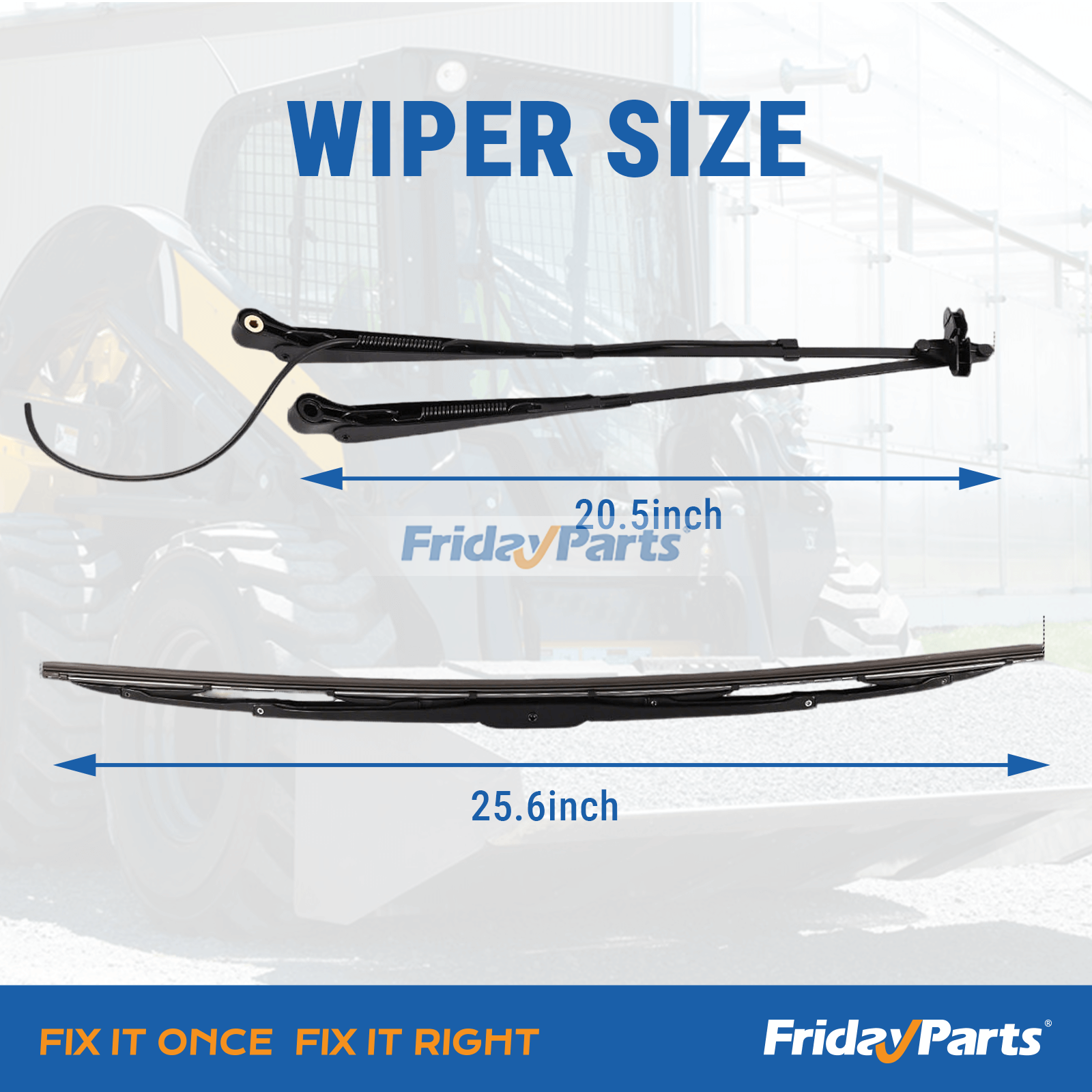 Loader Wiper Arm Blade Kit Compact Track & Skid Steer