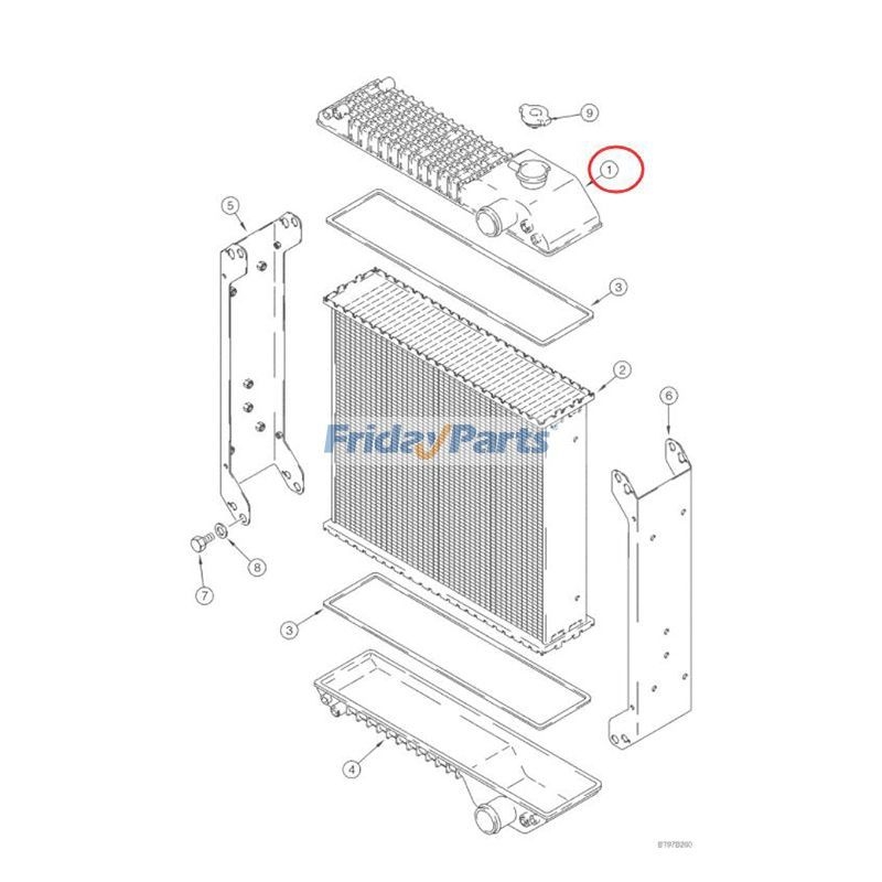Case 580m2 Radiator Reservoir Radiator Assembly 175161A1 for CASE Loader 580M 580SM 580SL ...