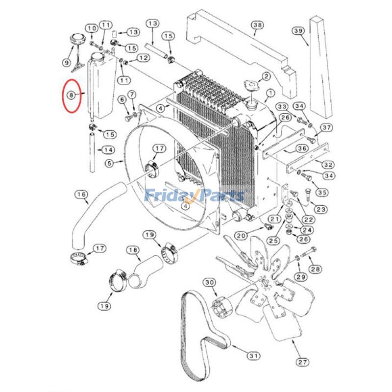 FridayParts Reservoir Tank Backhoe