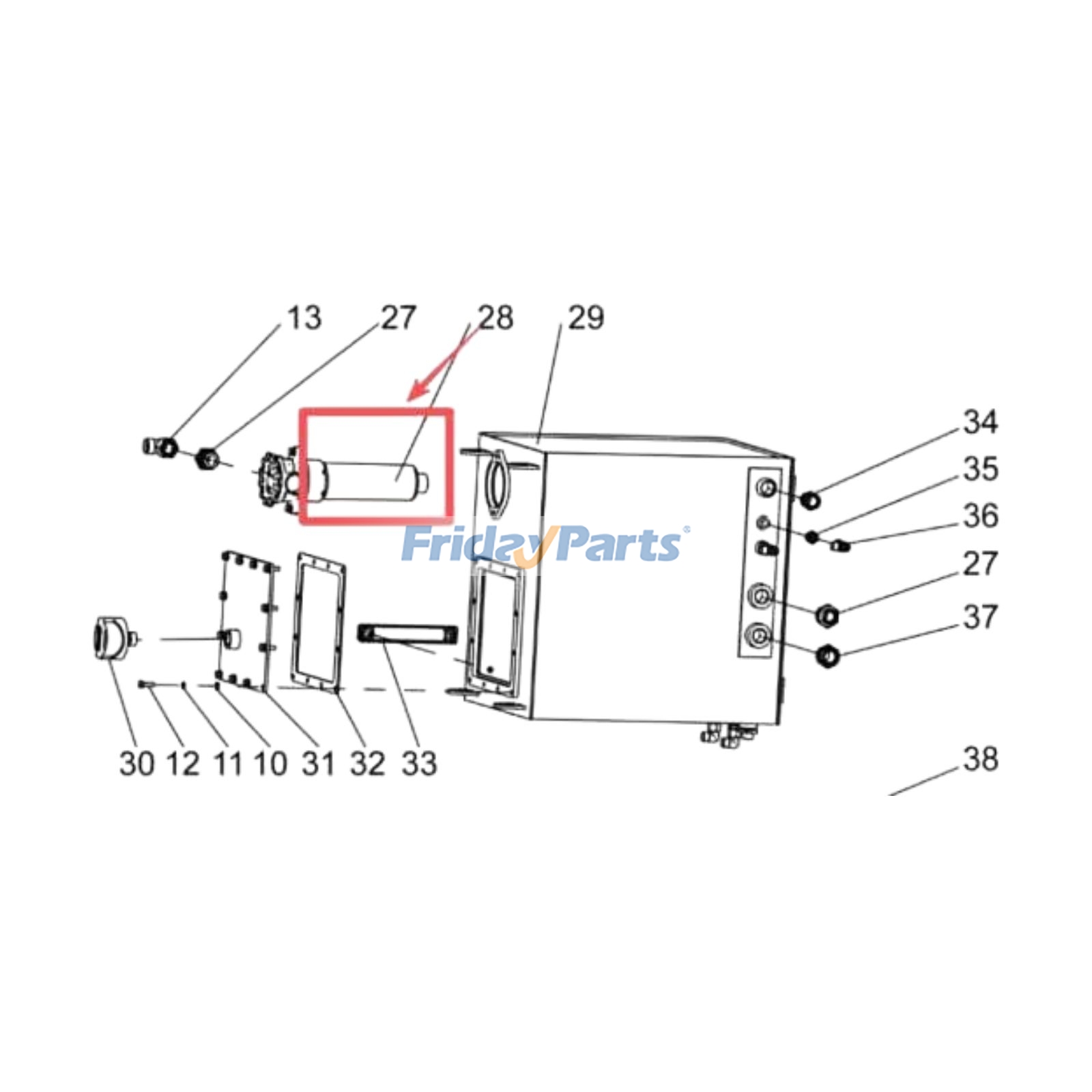 Filtre à huile de retourpour Nacelle Élévatrice