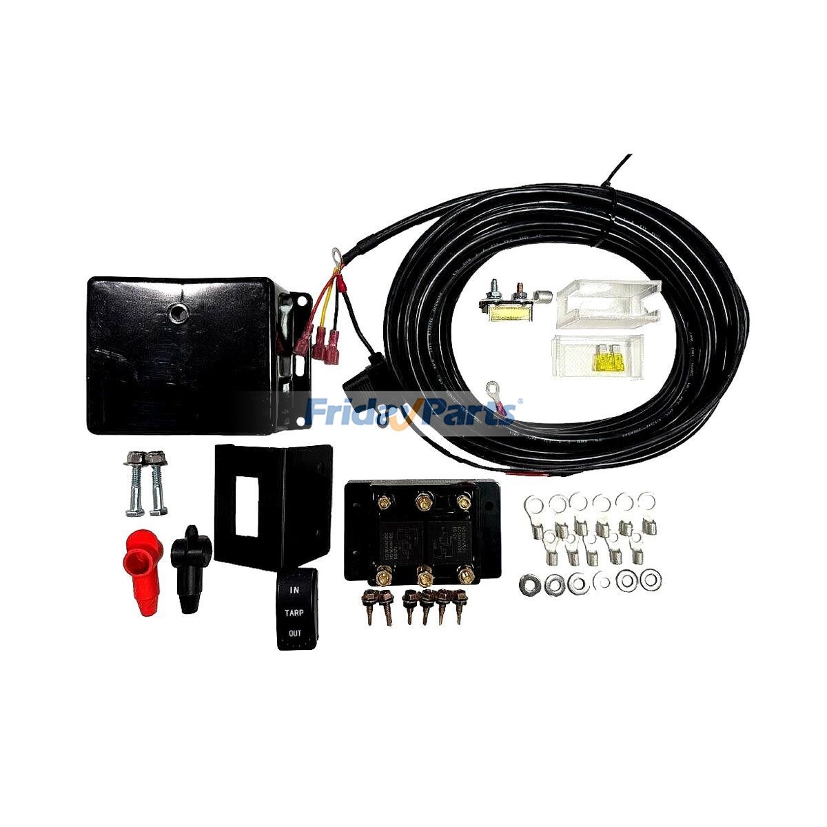 12V Electric Tarp Motor Weather Resistant Rocker Switch Kit for Truck Forklift