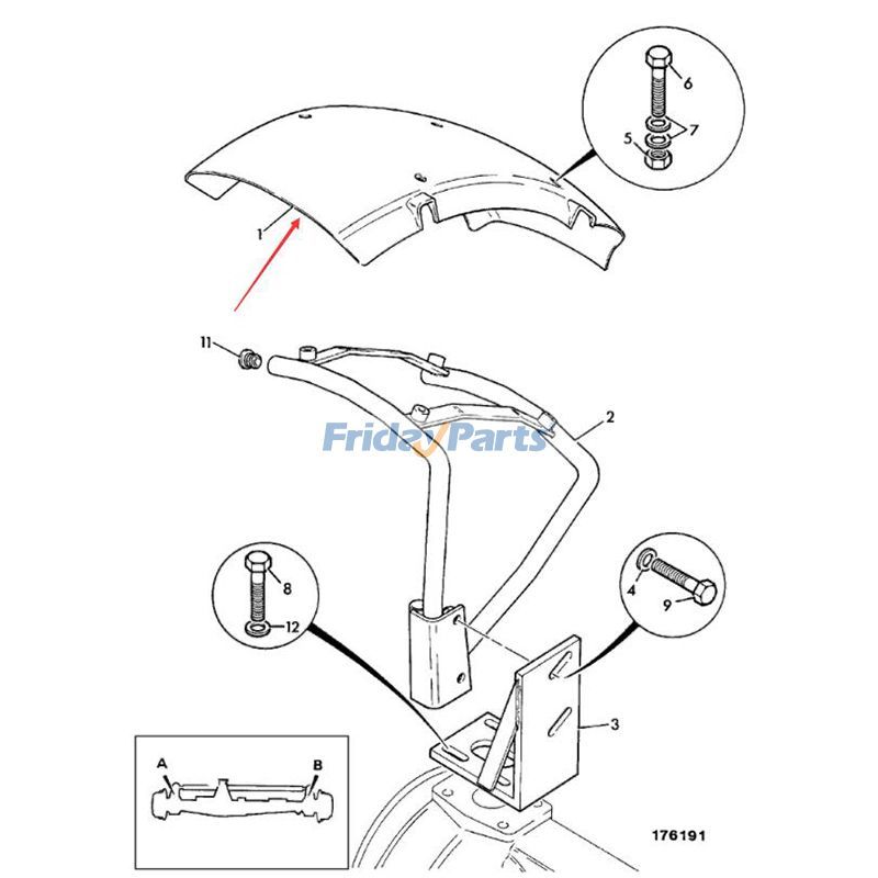 ローダー RH フェンダー フロント バックホー 3CX