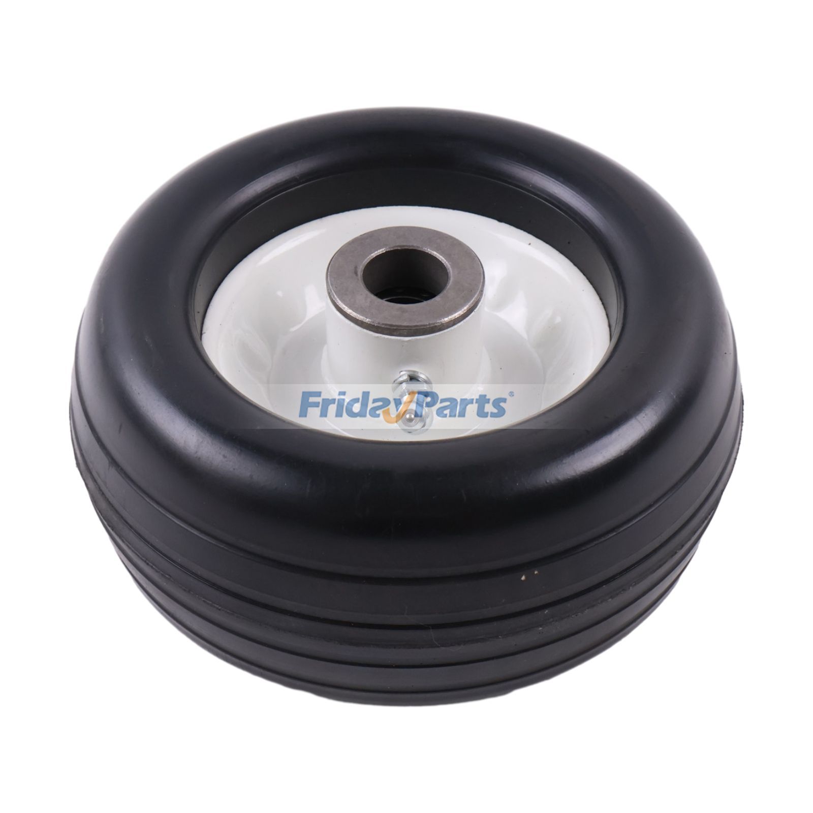 Rueda giratoria de acero de 6 1/4 x 3" con buje central de 3" y banda de rodadura acanalada 734-3195 para cortacésped Cub Cadet MTD Toro de FridayParts
