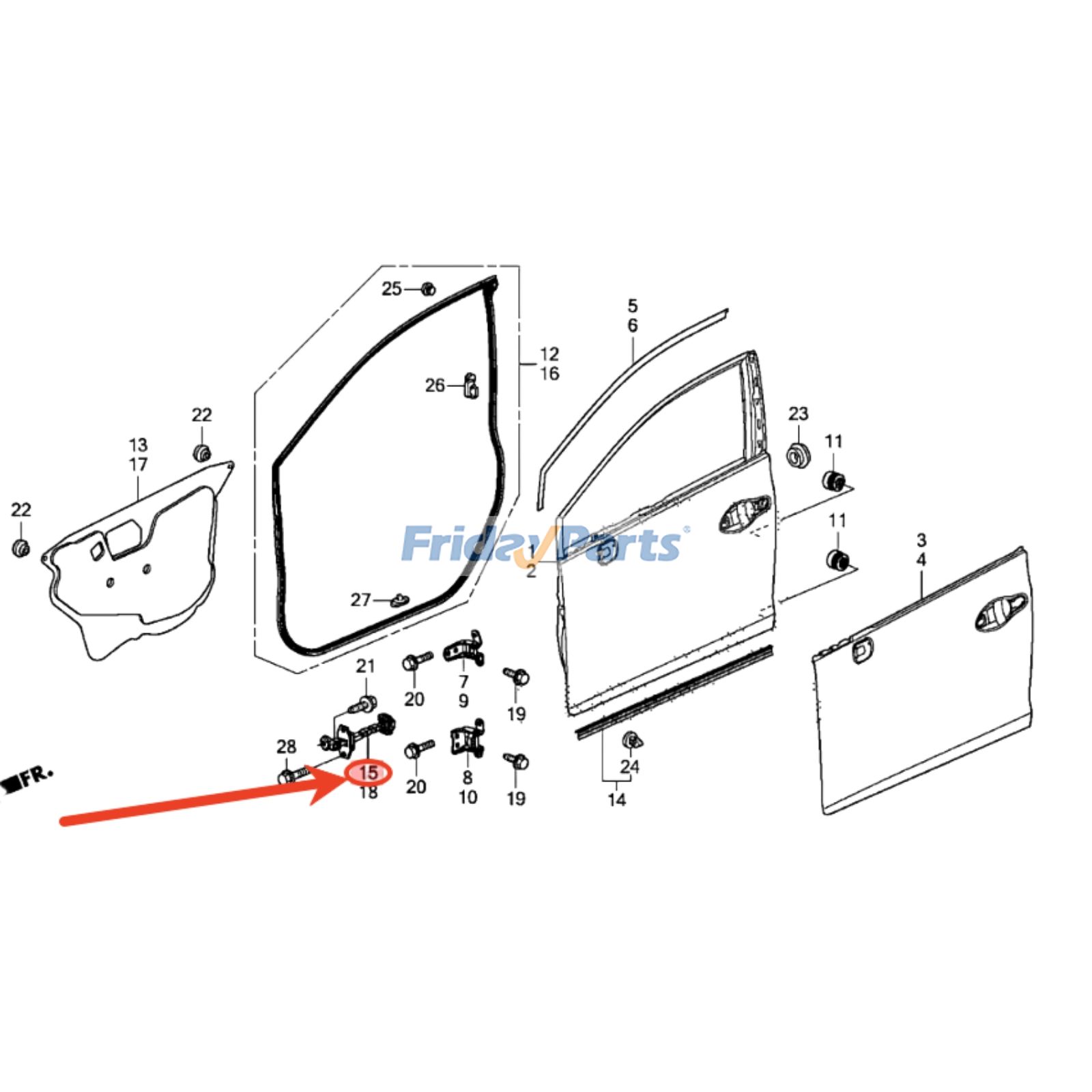車両 右フロントドアのチェック