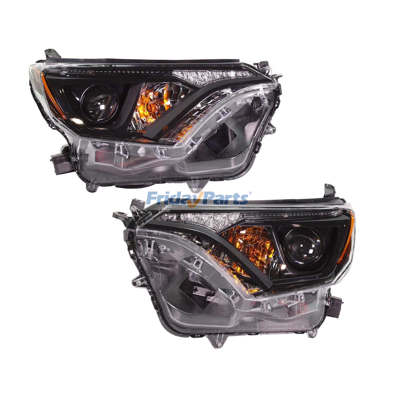 Faros delanteros con bisel negro derecho e izquierdo 81150-0R180 81110-0R180 para Toyota RAV4 2016-2018