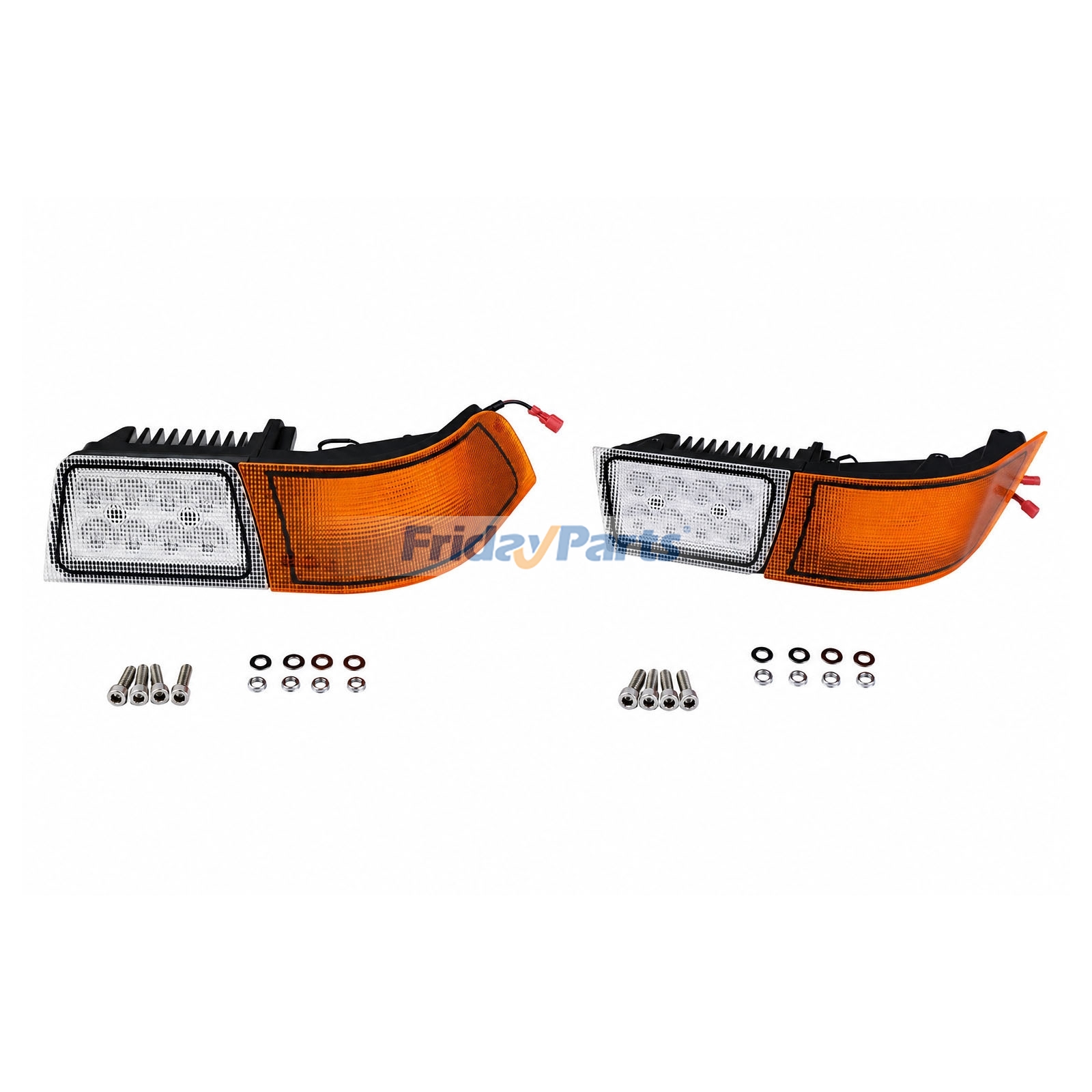 Prawa i lewa boczna lampa narożna LED w kolorze bursztynowym 279220A1 279219A1 do CASE 3230 3340 FARMALL 105U 85U 95U JX100U MAGNUM 210 340 MX240 MXM155