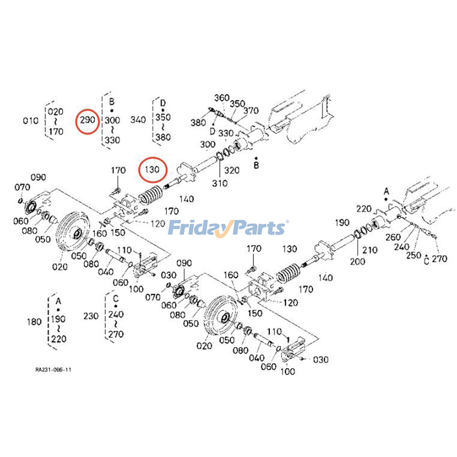 Track Adjuster Cylinder Assembly for Excavator