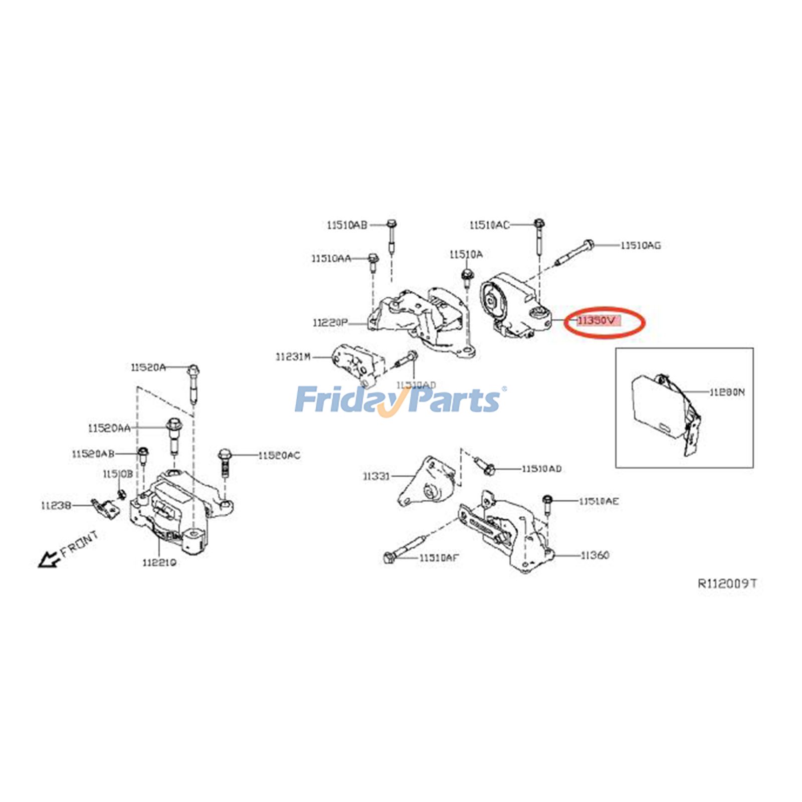 Support de jambe de force de couple du moteur pour Véhicule Pour Nissan