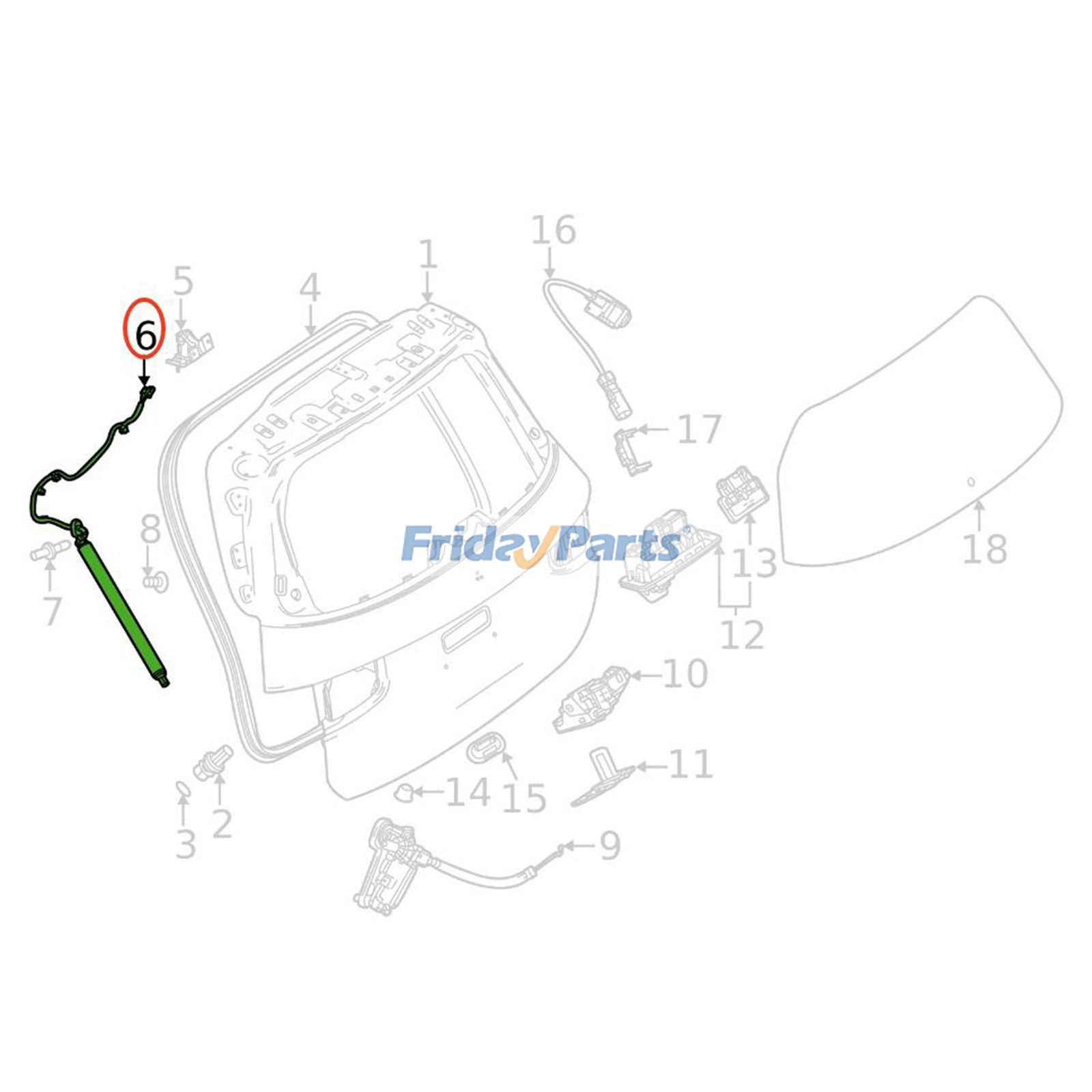 Liftgate Support Strut For Mercedes Benz Vehicle