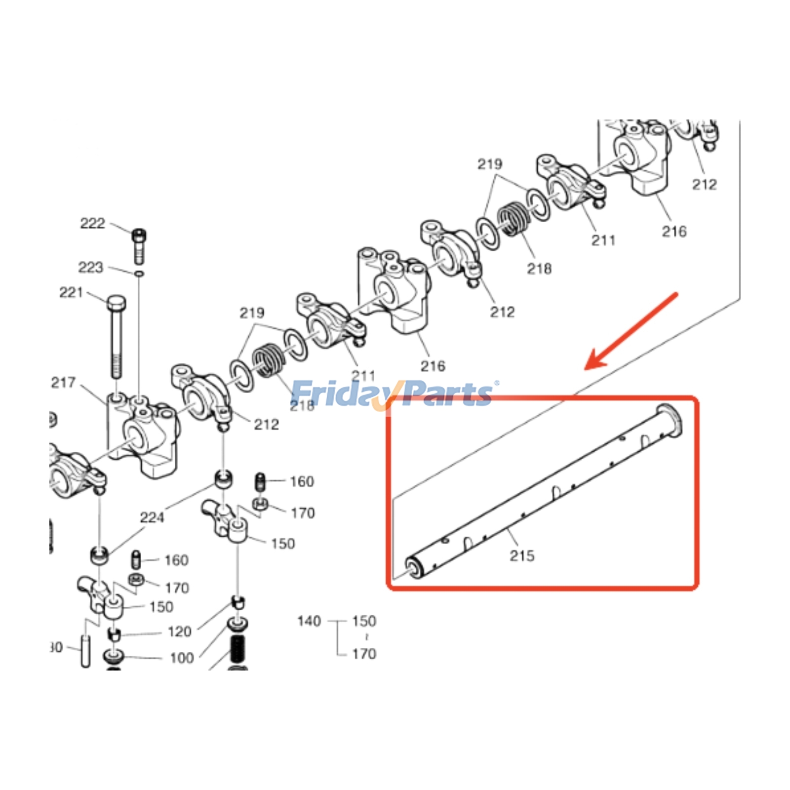 Rocker Arm Shaft  for Engine,Excavator,Loader