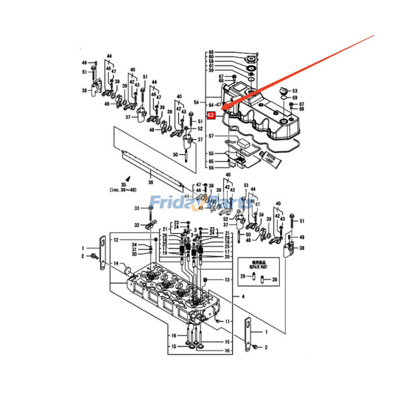Rocker Cover Gasket for Engine,Excavator,Loader