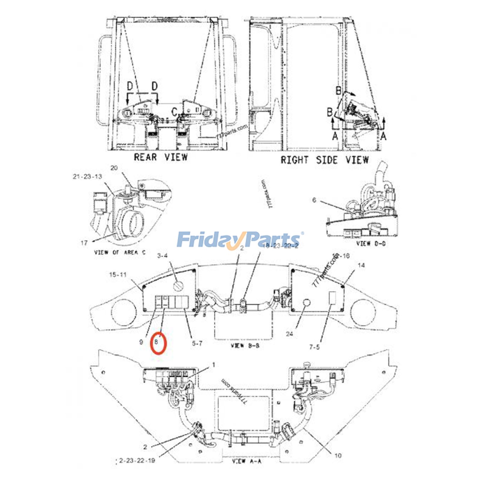 Interruptor basculante 185-2766 para cargadora Caterpillar CAT Engine 3056E C6.6 924G 924Hz 928G 928H 930G Para CAT