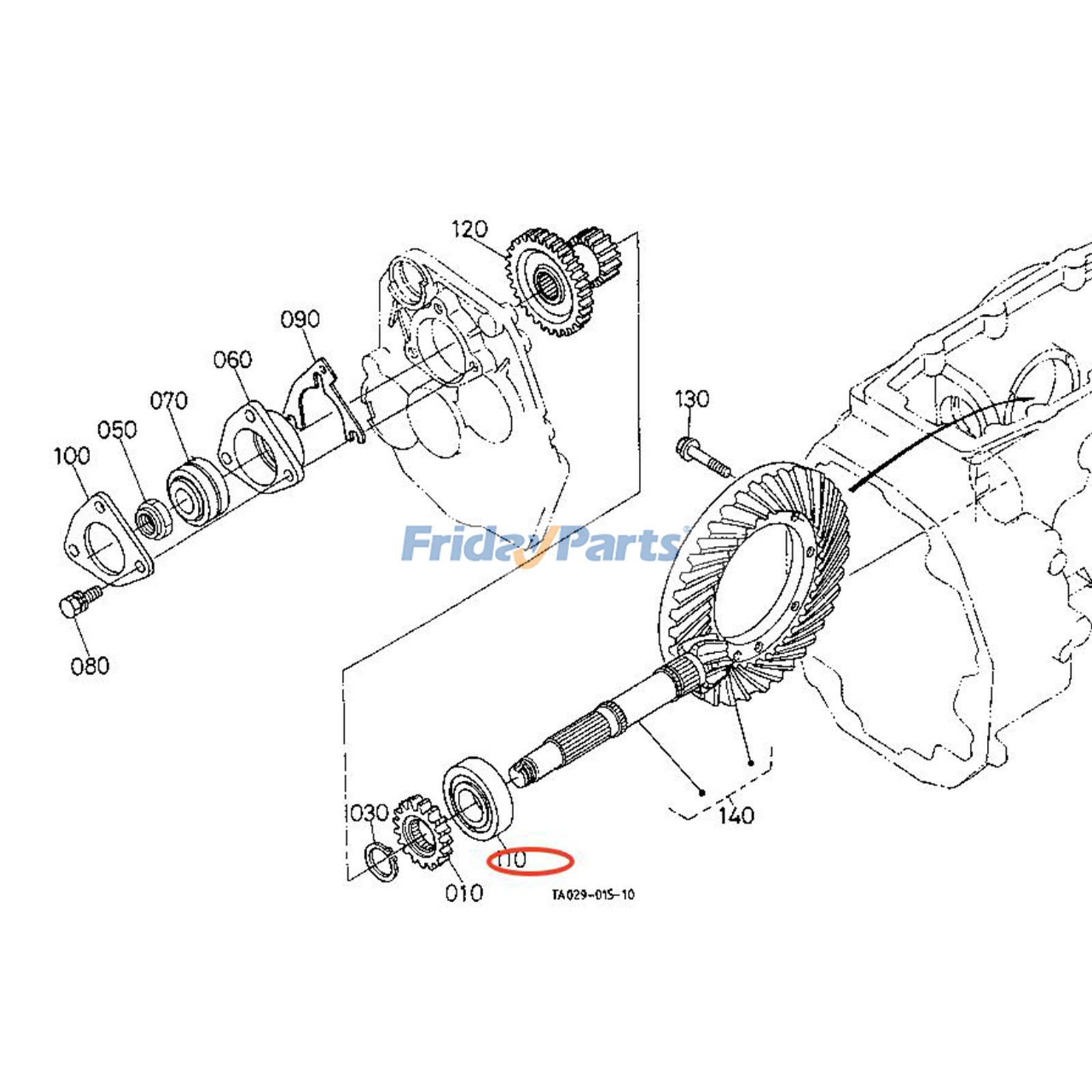 Cojinete de rodillos 34070-22740 para tractor Kubota L3302 L3902 L2502 L3830F L4701H L6060HST MX5200H Para KUBOTA