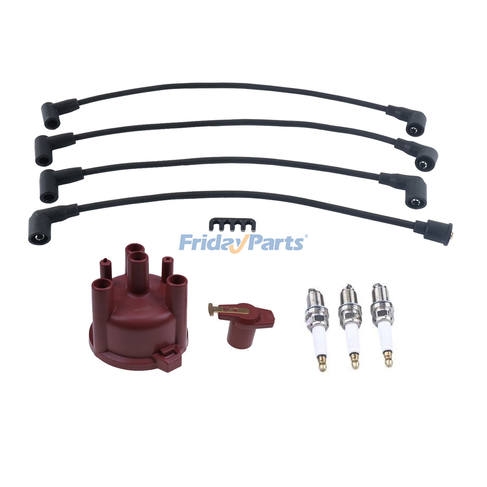 Rotor 12581-68650 & Distributor Cap 12581-68670 & Wires 12691-67540 & Spark Plug 12599-67711 for Kubota Engine WG600 WG750