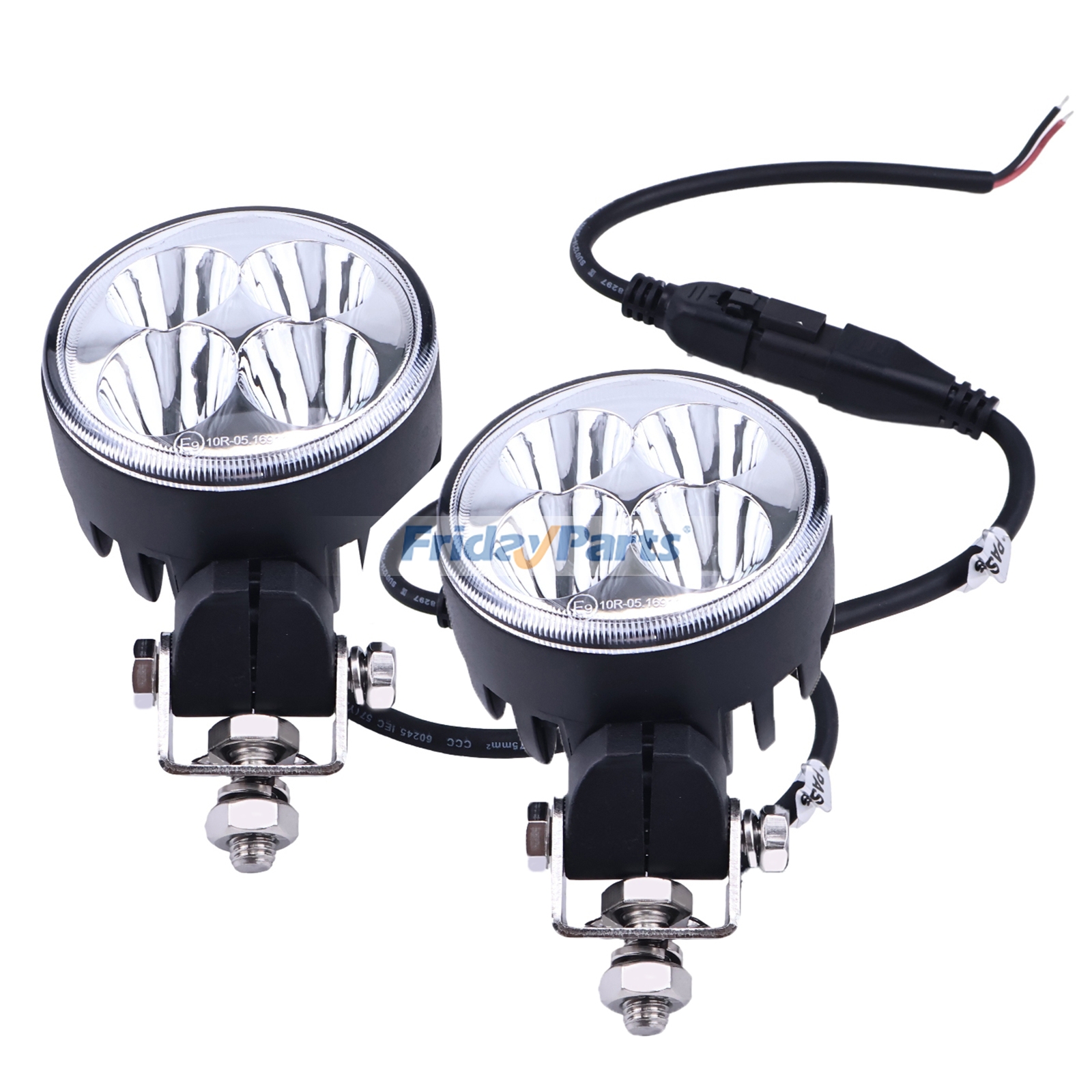 Conjunto de 2 Refletores LED Redondos AL219331 para Tratores John Deere 5050E 5095M 6M105 6120M 6M110 6M115 6M125 6M130 6M140 6M150 6M155 6R110 6R120 6R140 6R150