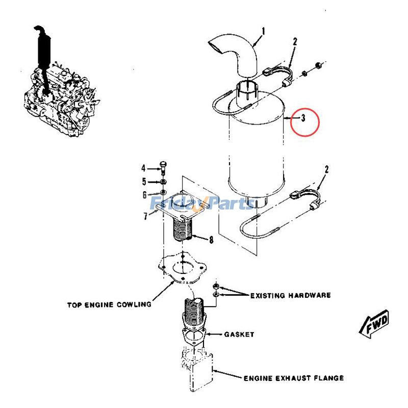 Round Muffler Caterpillar CAT Asphalt Paver for Engine