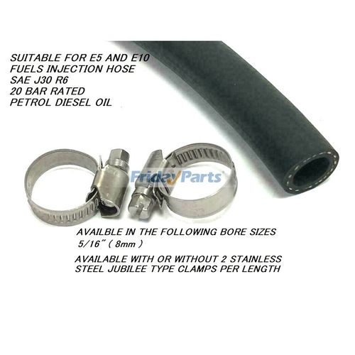 Cotton Braided Rubber Fuel Hose – Multipurpose For Petrol, Diesel & Oil – By The Foot
