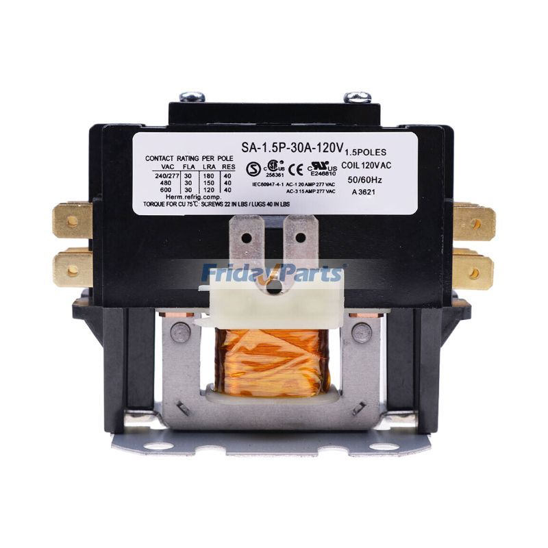 Contacteur à usage spécifique à bobine 1,5 pôle 30 A 40 A 120 V SA-1,5P-30A-120VpourPour AUTRE MARQUE