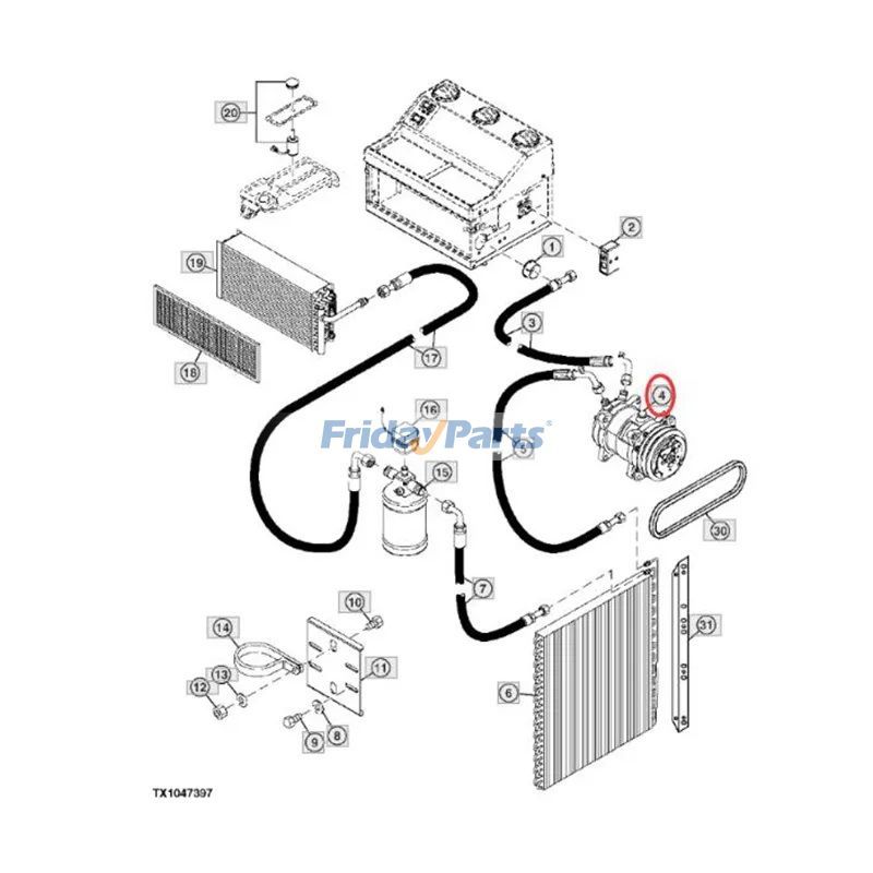  SD5H14HD 24V A/C Compressor For JOHN DEERE