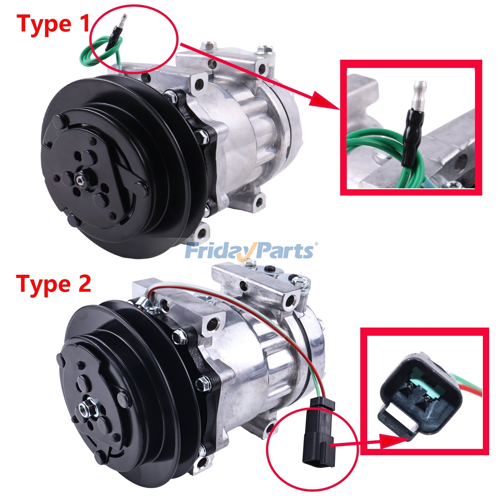 A/C Compressor for Excavator