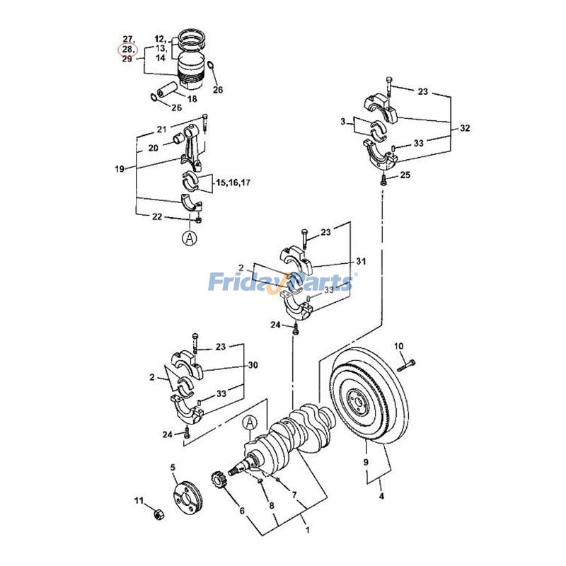 エクスカベーター ピストンとリングキット