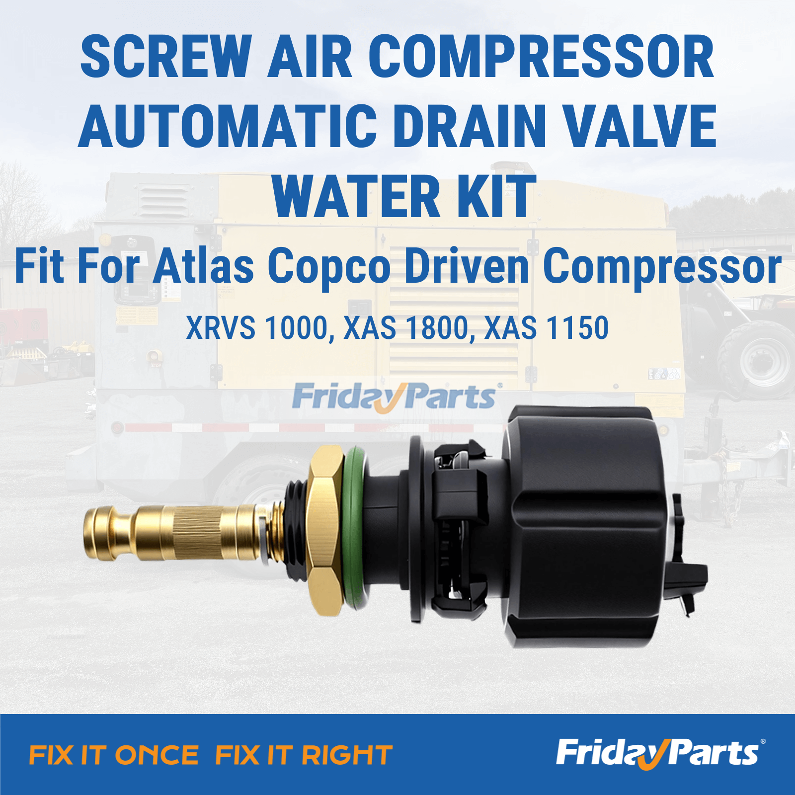 Schraube Automatisches Ablassventil Wasser Kit Angetrieben Kompressor XRVS1000 XAS1800 XAS1150Für Atlas Copco