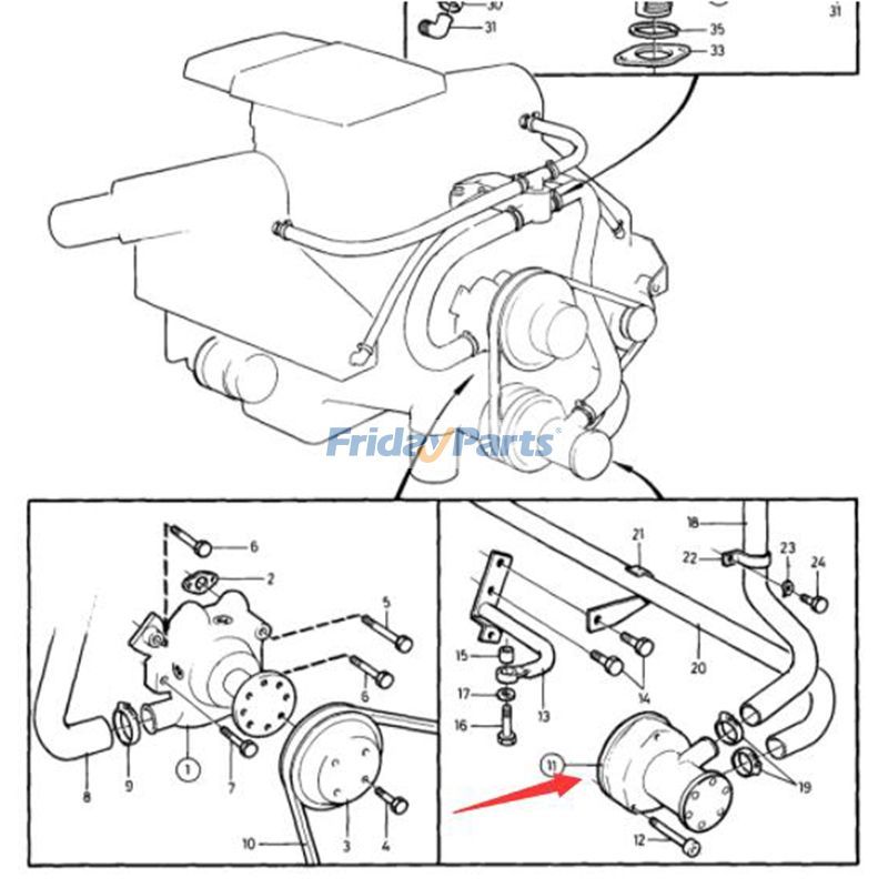 Pompe à eau de mer pour Volvo Penta Ford Chevy pour Moteur,Maritime 