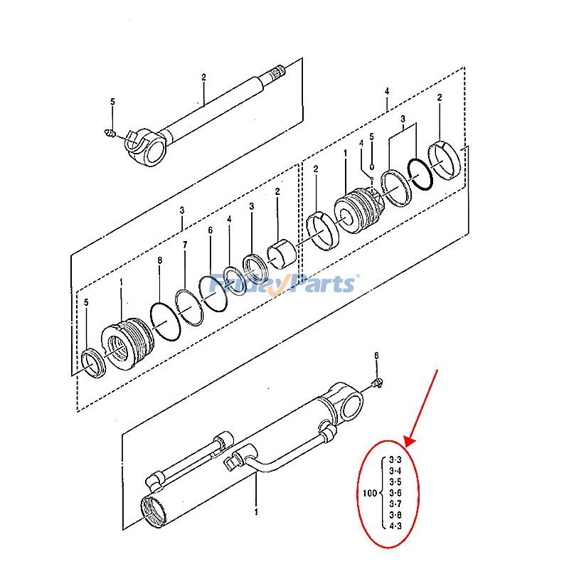 Bucket Cylinder Seal Kit for Excavator