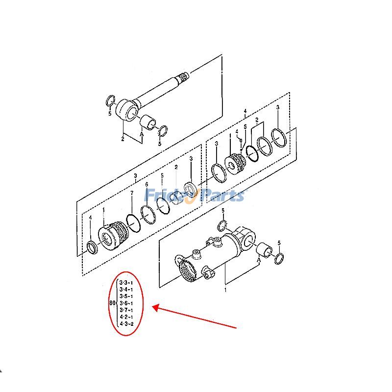 Bucket Cylinder Seal Kit for Excavator