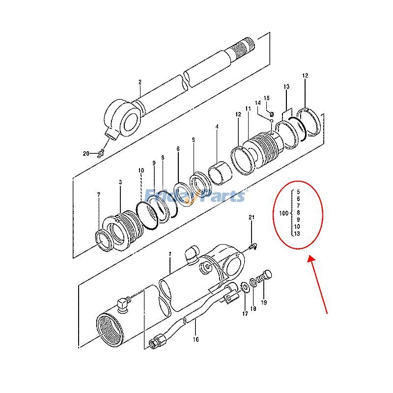 Bucket Cylinder Seal Kit for Excavator