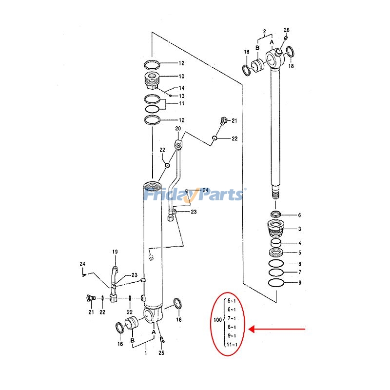 Bucket Cylinder Seal Kit  for Excavator