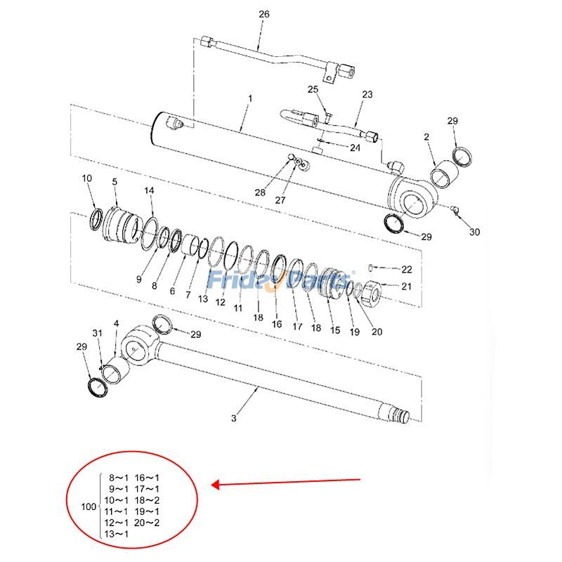 Bucket Cylinder Seal Kit for Excavator