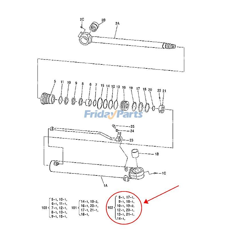 Bucket Cylinder Seal Kit for Excavator