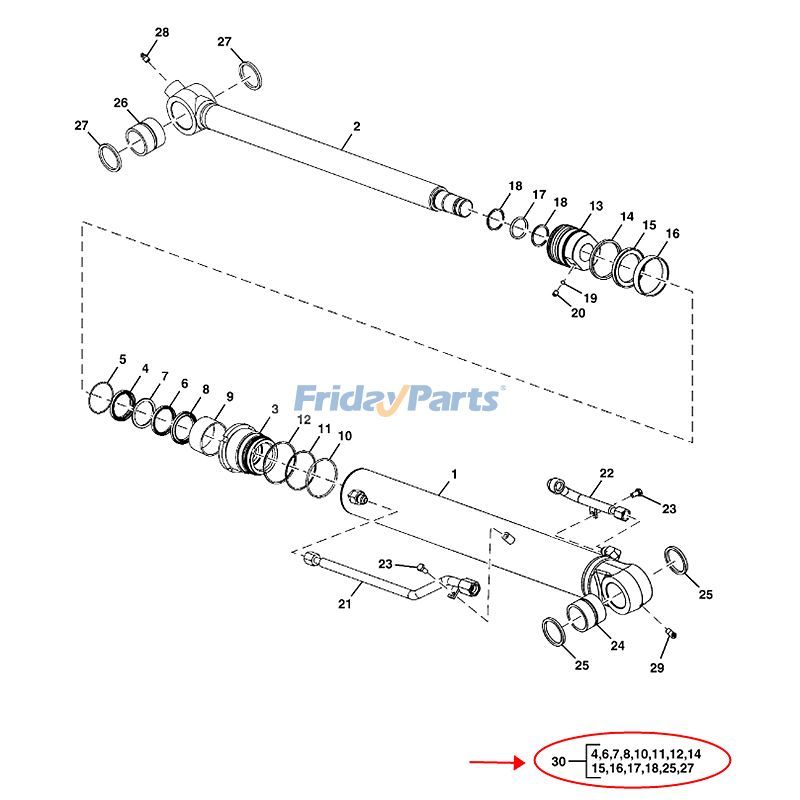 Bucket Cylinder Seal Kit for Excavator