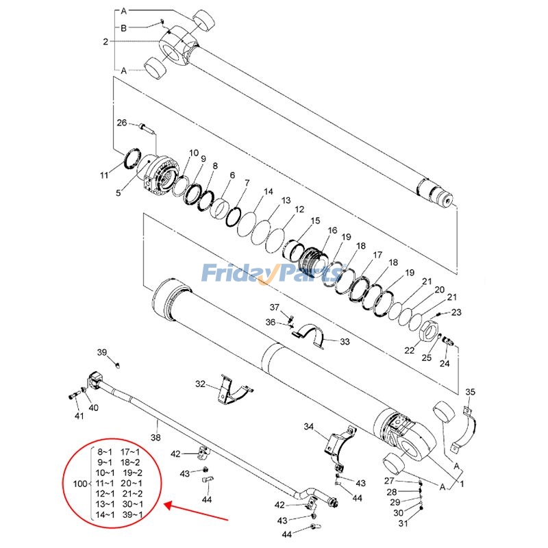 Arm Cylinder Seal Kit for Excavator
