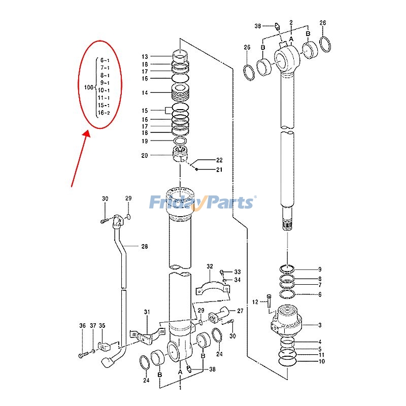 Bucket Cylinder Seal Kit for Excavator
