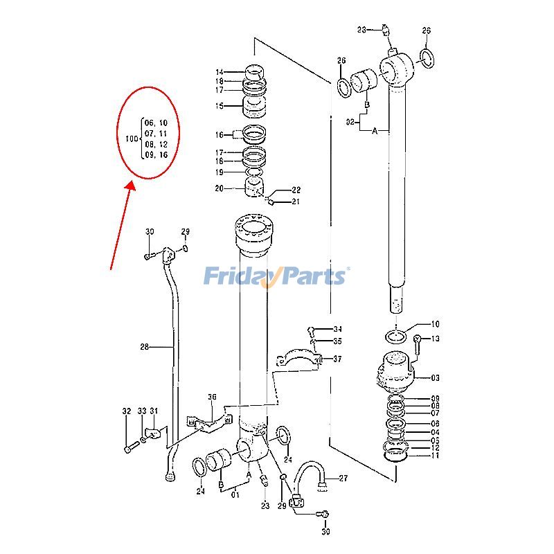 Bucket Cylinder Seal Kit for Excavator
