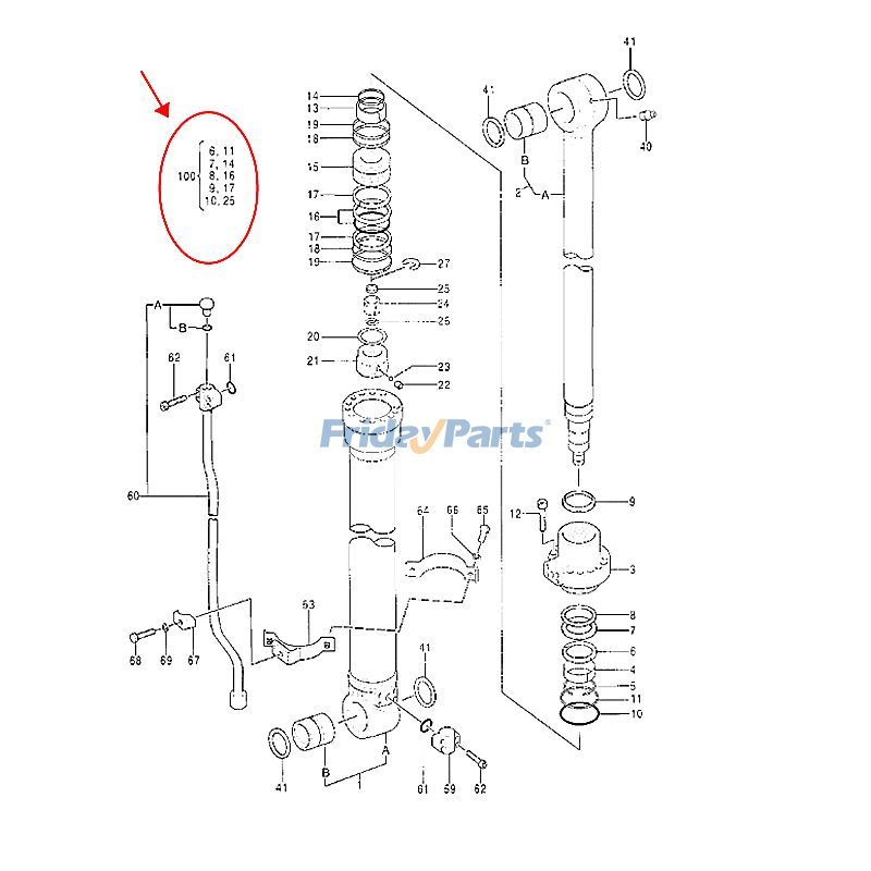 Arm Cylinder Seal Kit for Excavator