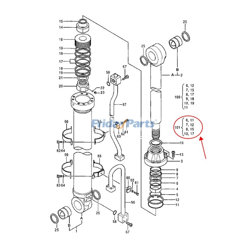 Arm Cylinder Seal Kit for Excavator