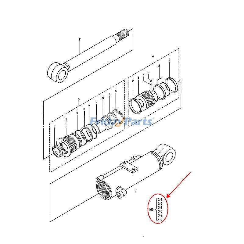 Blade Cylinder Seal Kit 0729006 for Hitachi EX27U EX30UR-3