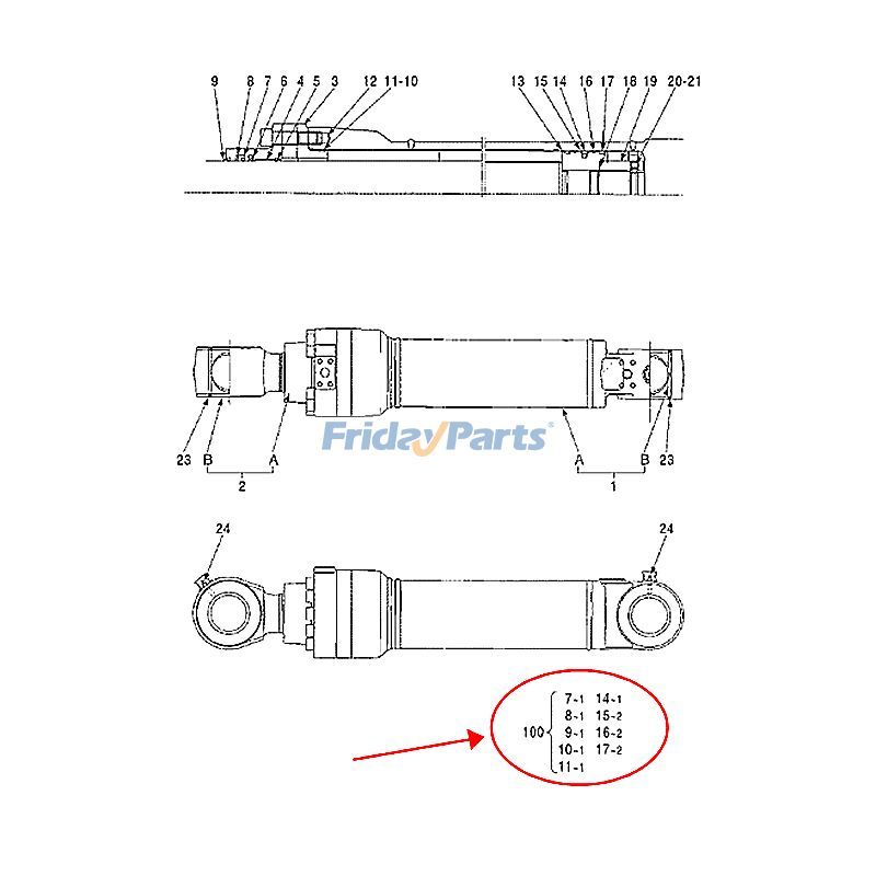 Bucket Cylinder Seal Kit for Excavator