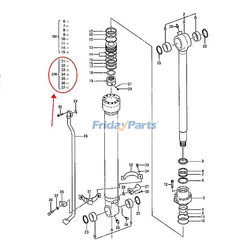 Bucket Cylinder Seal Kit for Excavator