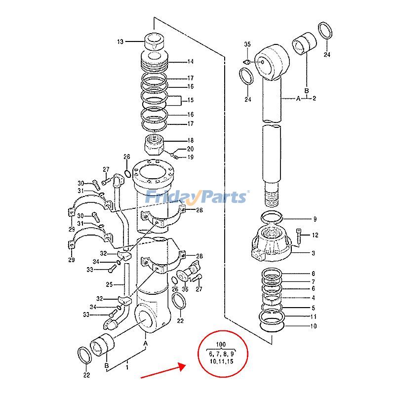 Bucket Cylinder Seal Kit for Excavator