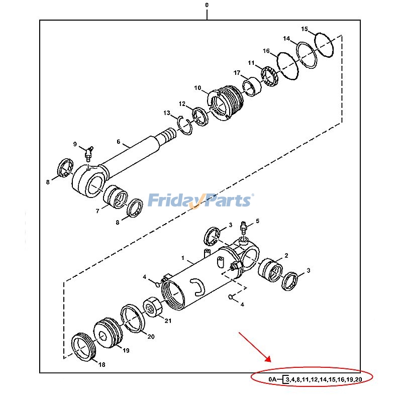 Blade Cylinder Seal Kit for Excavator