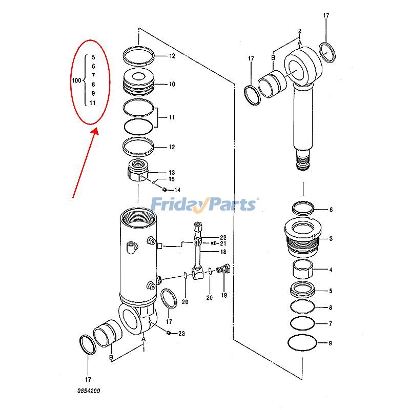 Blade Cylinder Seal Kit for Excavator