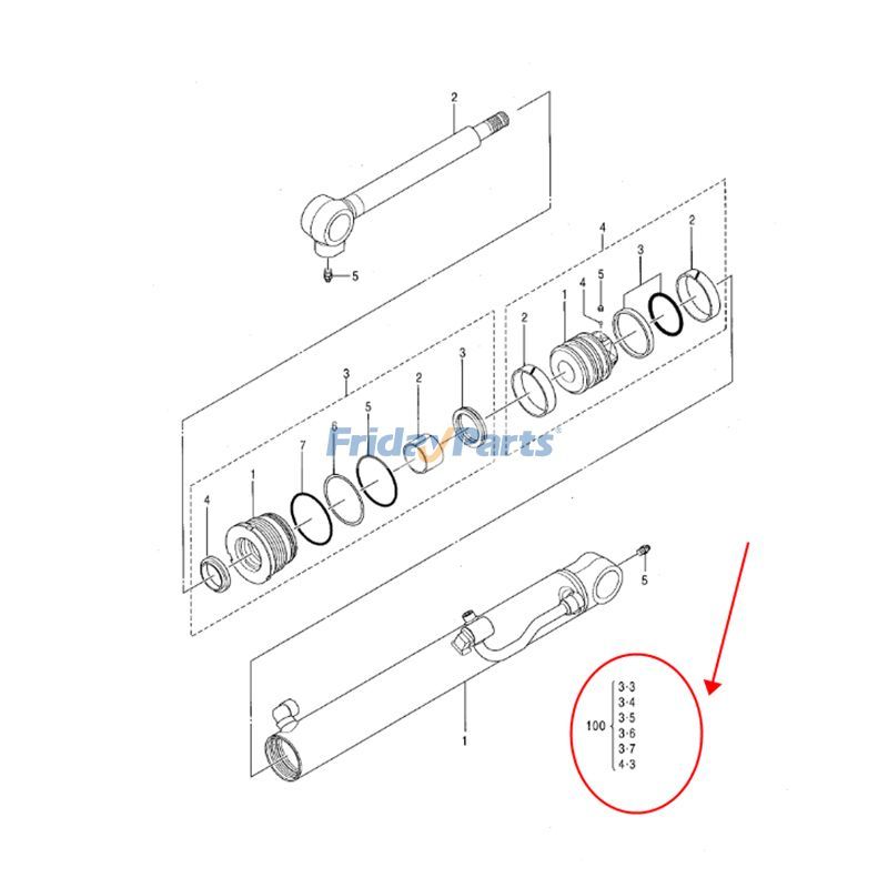 Arm Cylinder Seal Kit for Excavator